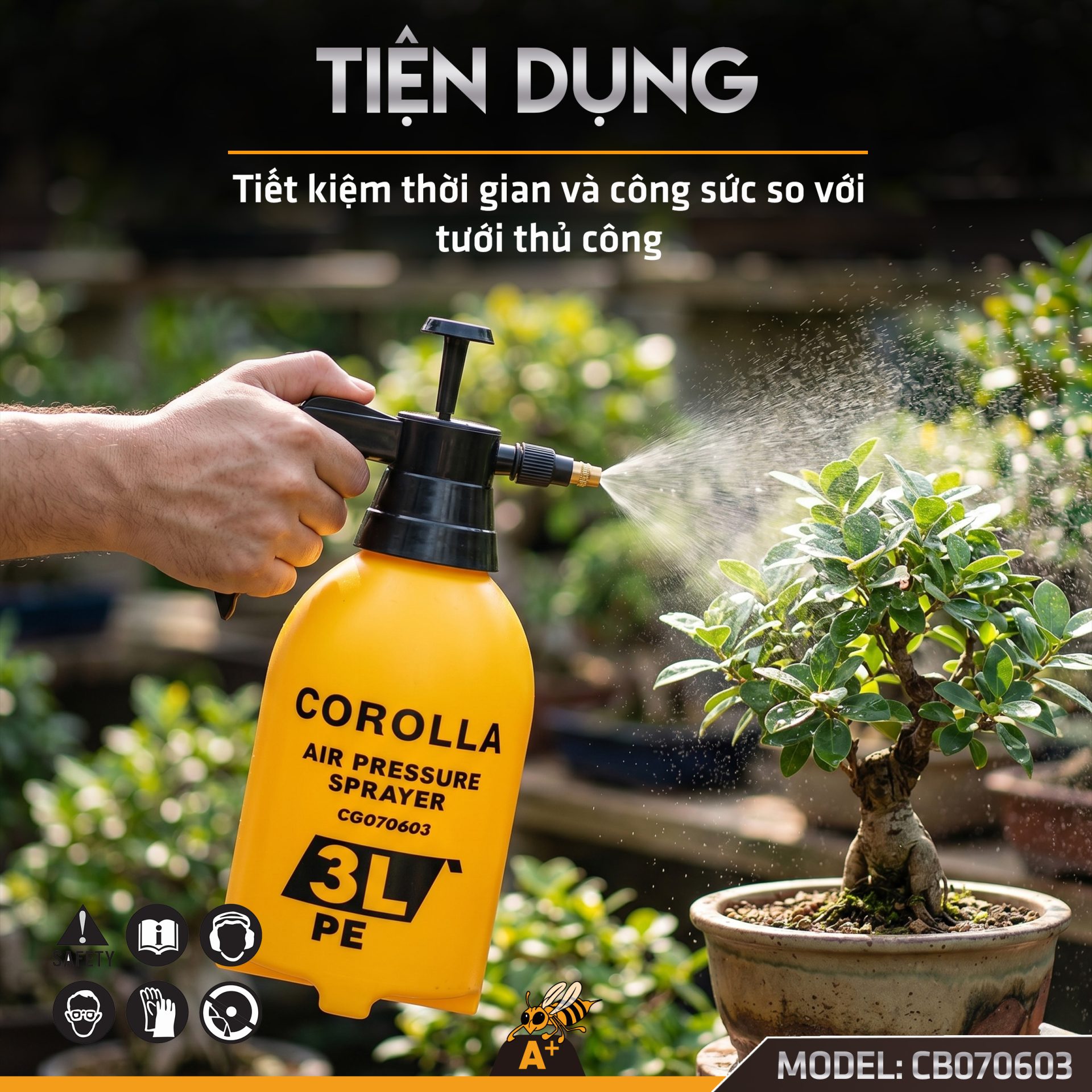 CG070603 - BÌNH PHUN TƯỚI CÂY BƠM TAY 3L 9