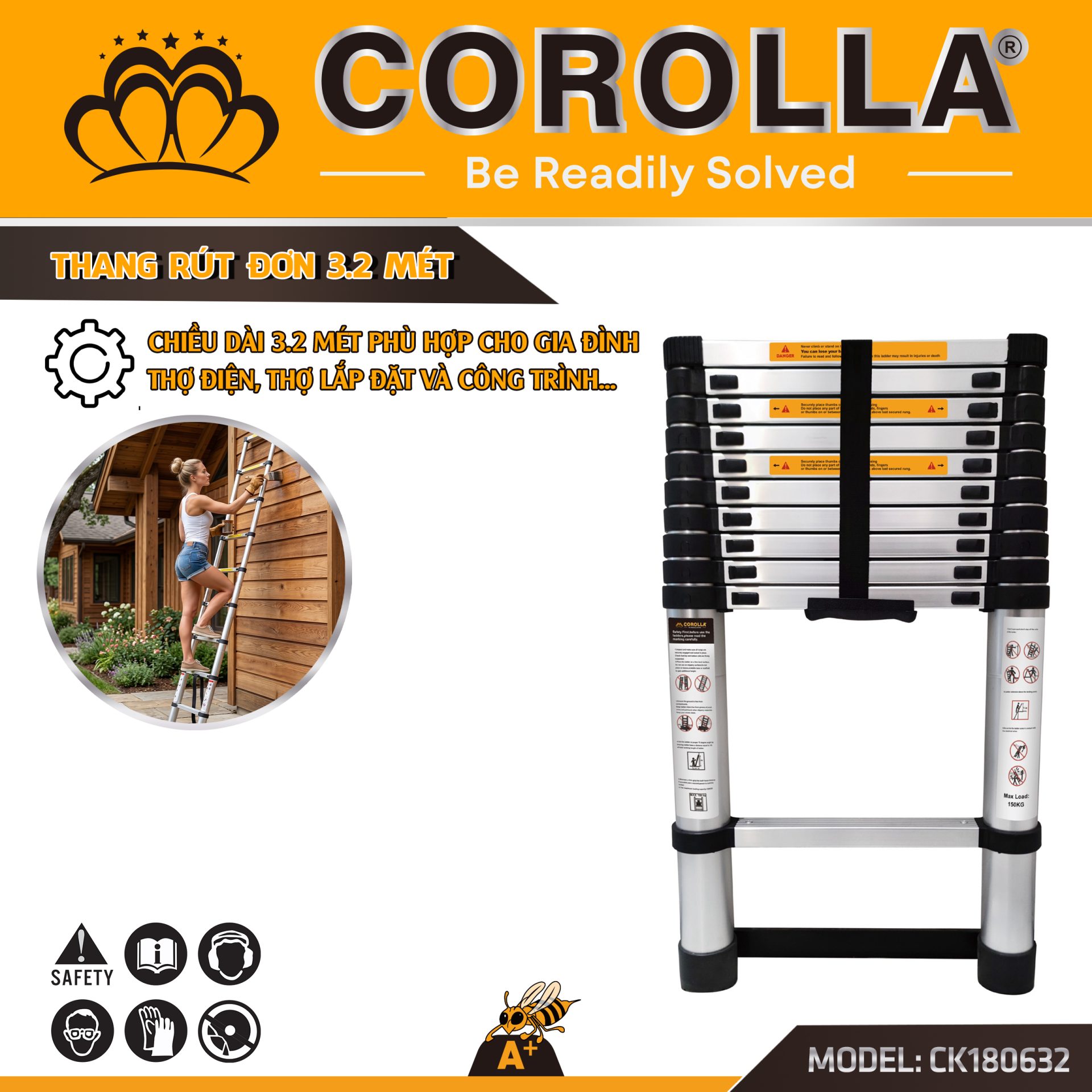 THANG RÚT ĐƠN 3.2 MÉT COROLLA