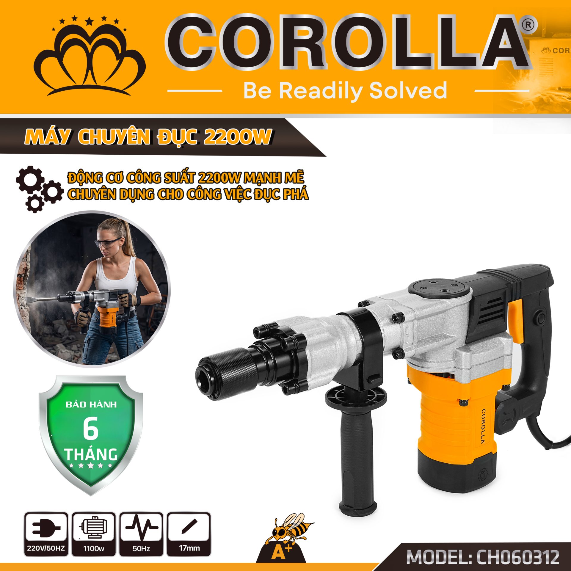 Máy Chuyên Đục 2200W COROLLA CH060312