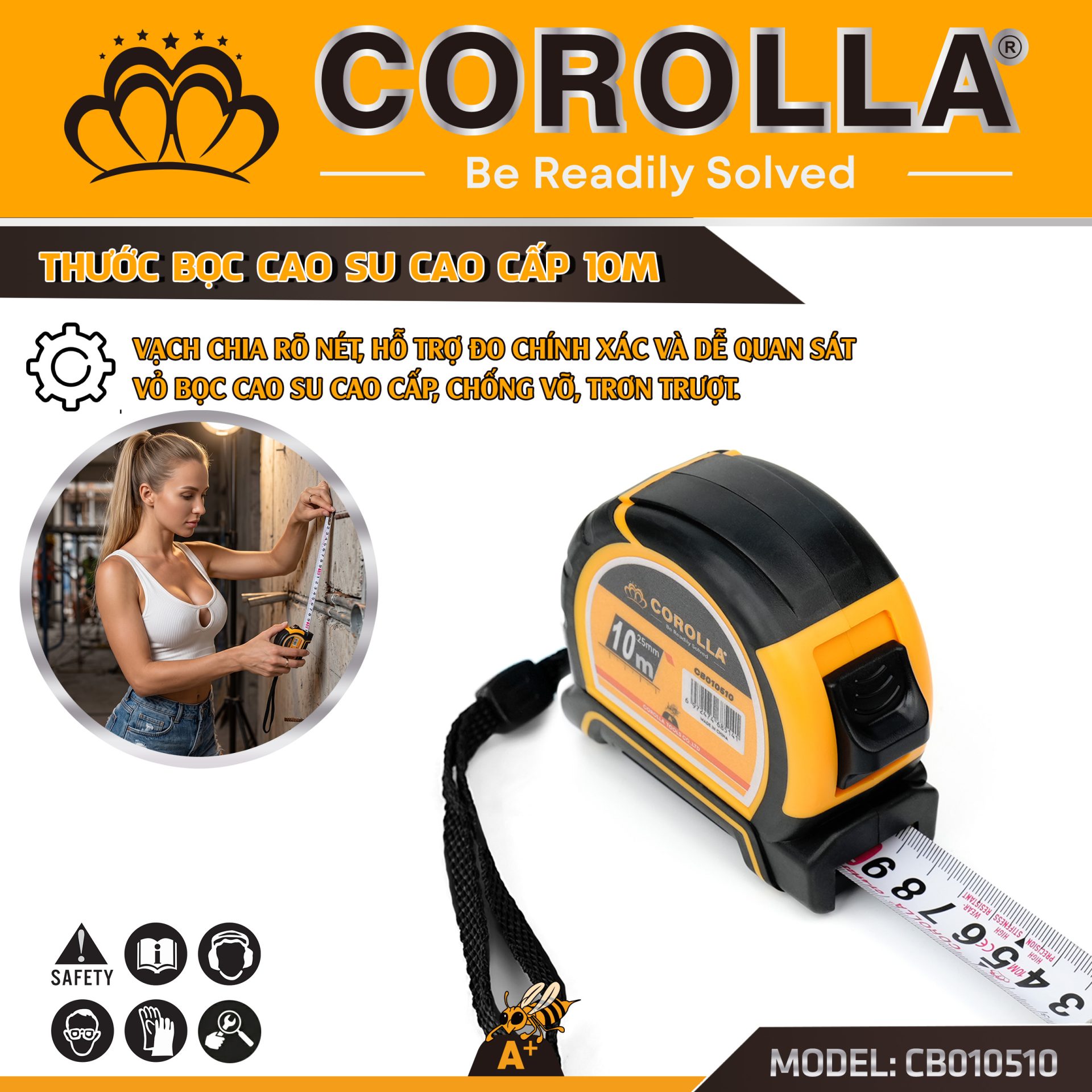 Thước Bọc Cao Su 10 Mét – CB010510