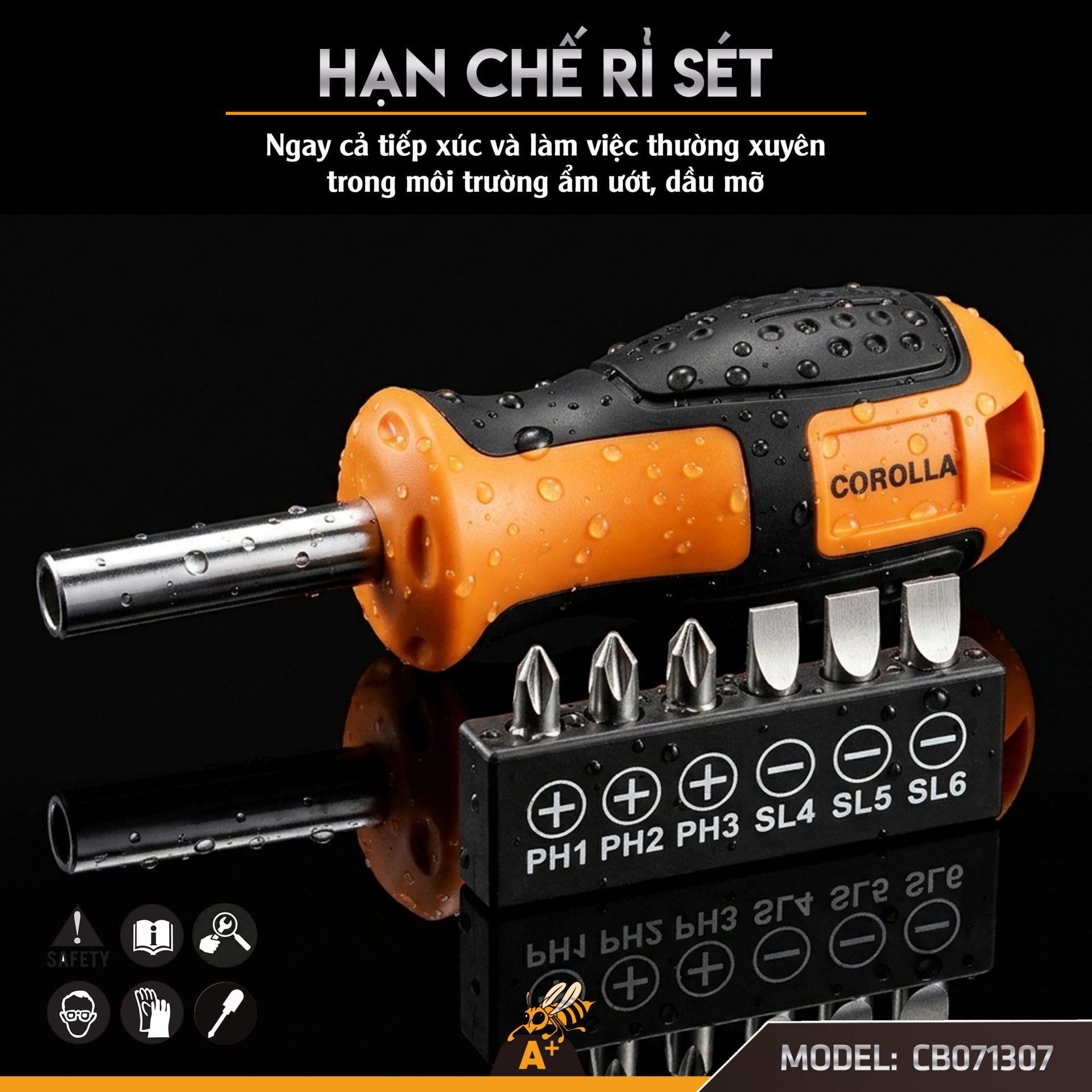 CB071307 - BỘ TUA VÍT ĐỔI ĐẦU 7 CHI TIẾT CÁN NGẮN 5