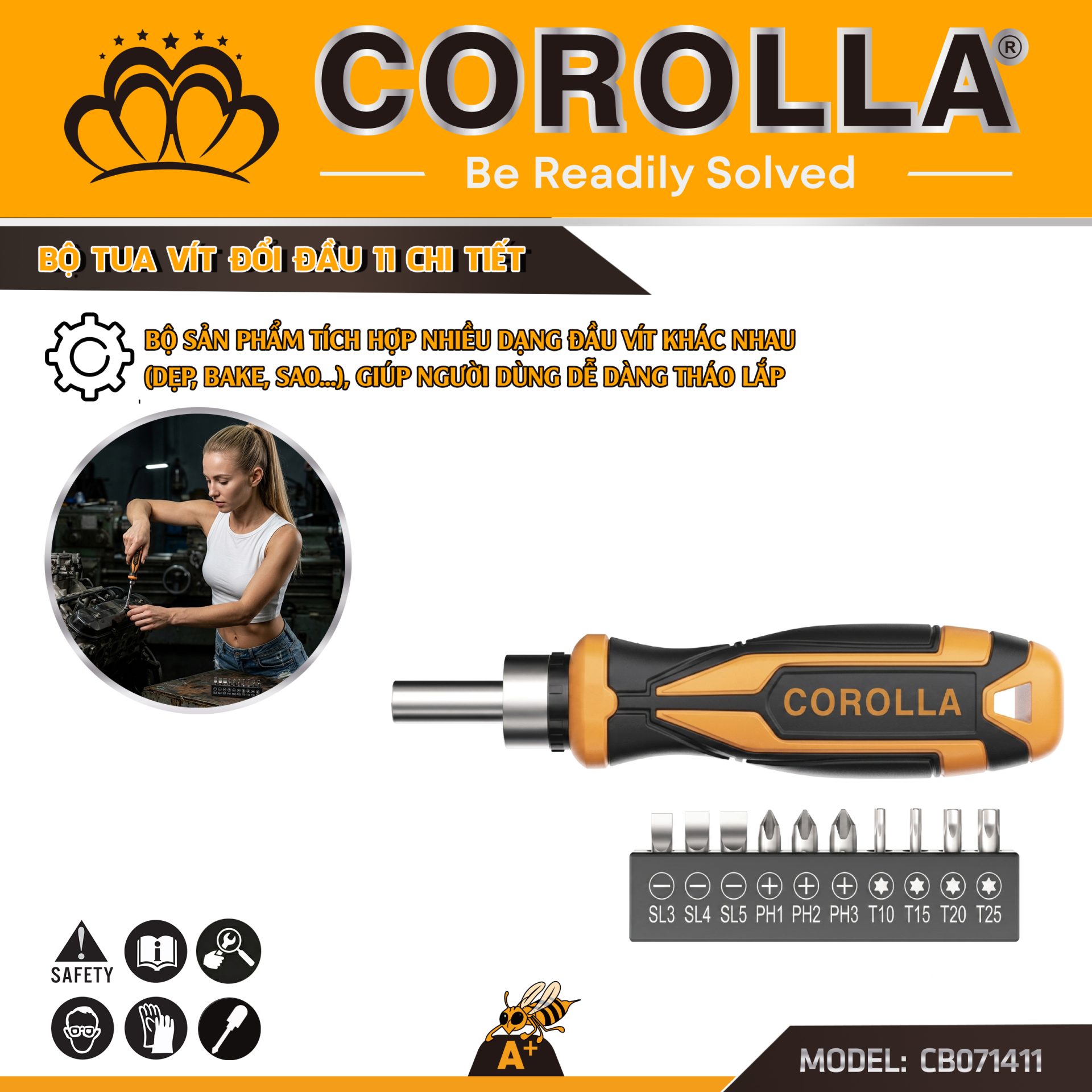 BỘ TUA VÍT ĐỔI ĐẦU 11 CHI TIẾT COROLLA