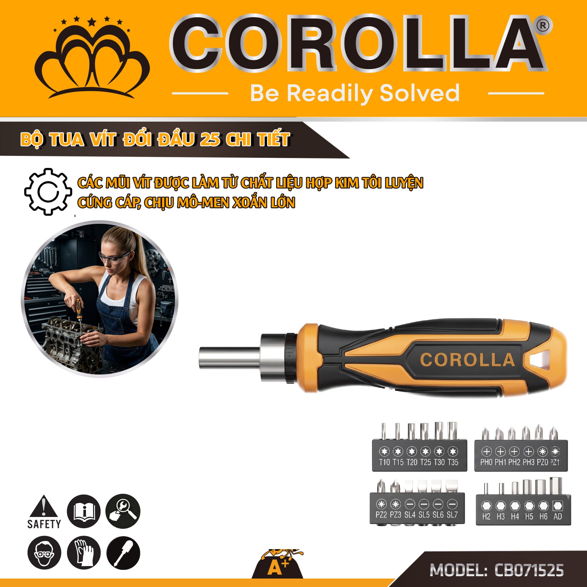 BỘ TUA VÍT ĐỔI ĐẦU 25 CHI TIẾT COROLLA 