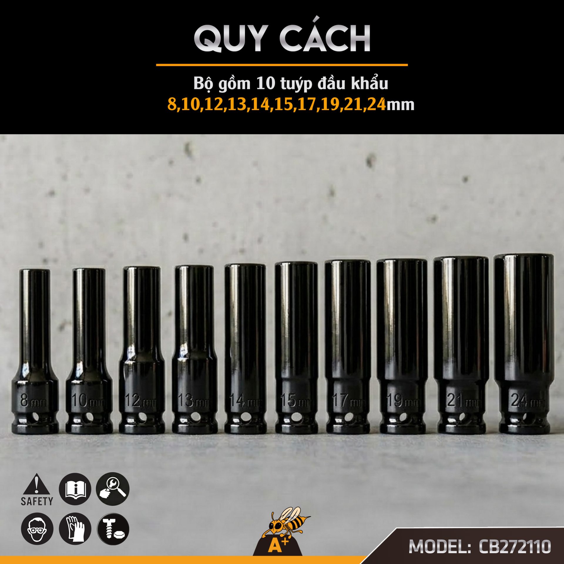CB272110 - BỘ ĐẦU TUÝP (KHẨU) 10 PCS 2