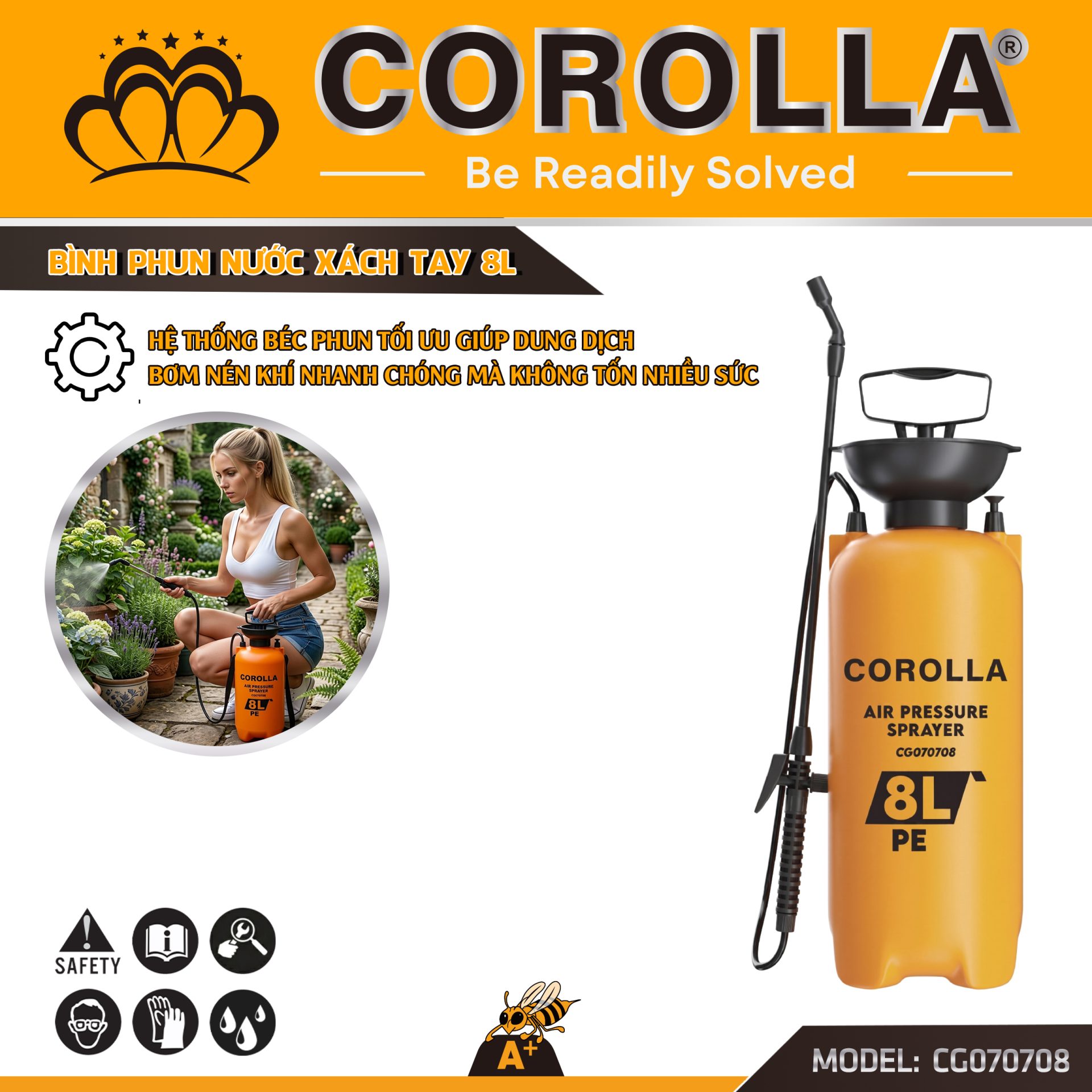 Bình Phun Nước Xách Tay 8L COROLLA