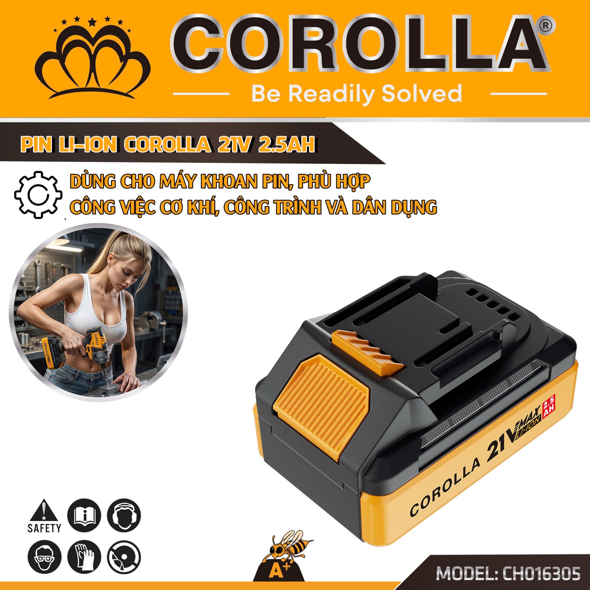 Pin Li-Ion 21V COROLLA 2.5Ah
