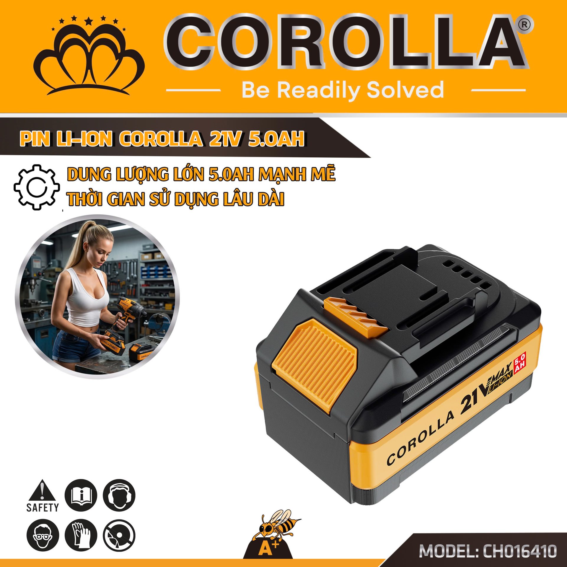 Pin Li-Ion 21V COROLLA 5.0Ah
