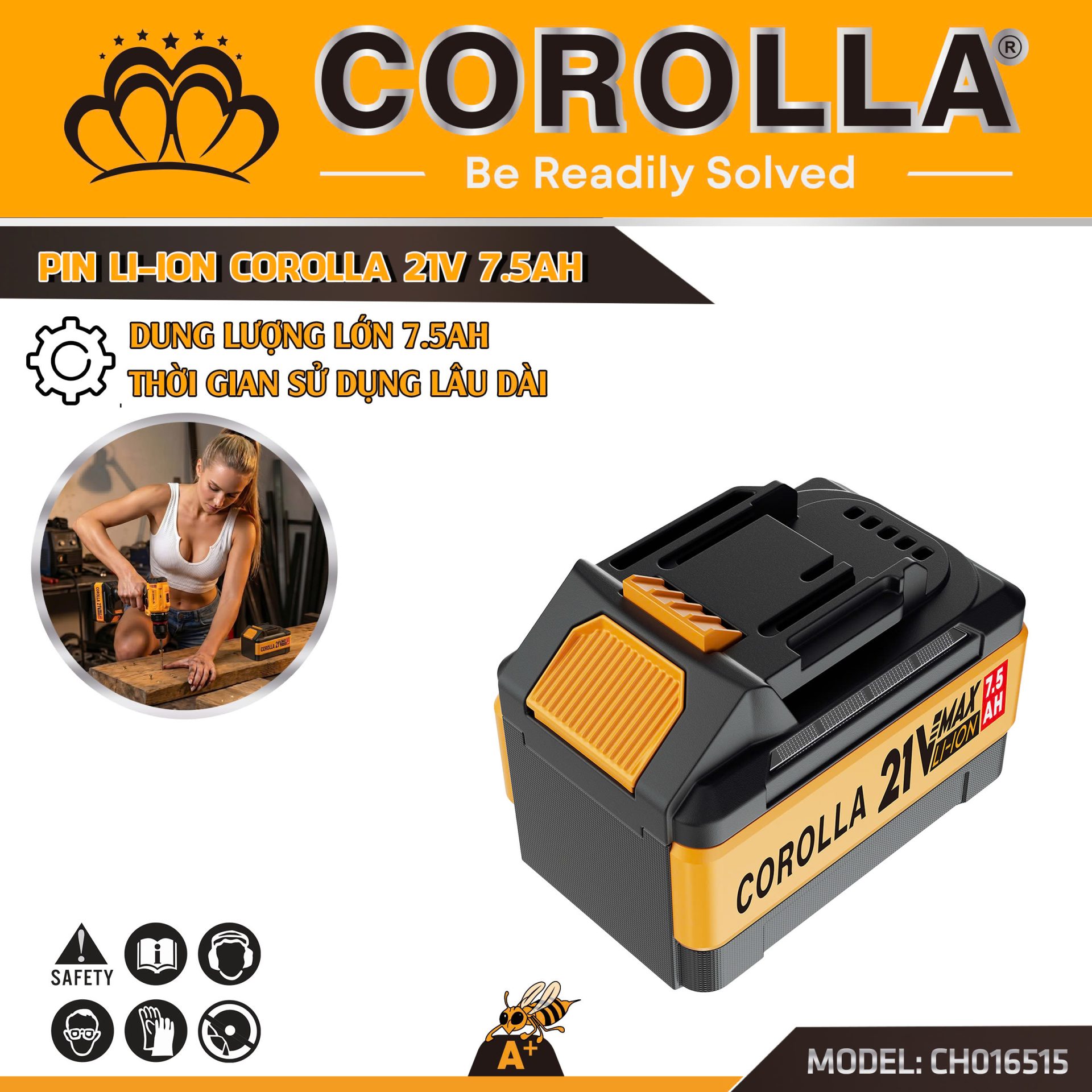 Pin Li-Ion 21V COROLLA 7.5Ah